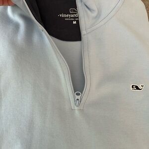 Light blue vineyard vines quarter zip